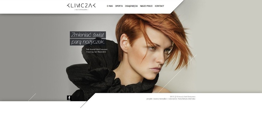 Strona wykonana dla salonów Klimczak Hair Designers, które...