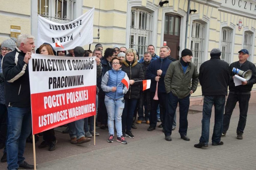 Protest Poczty Polskiej w Wągrowcu
