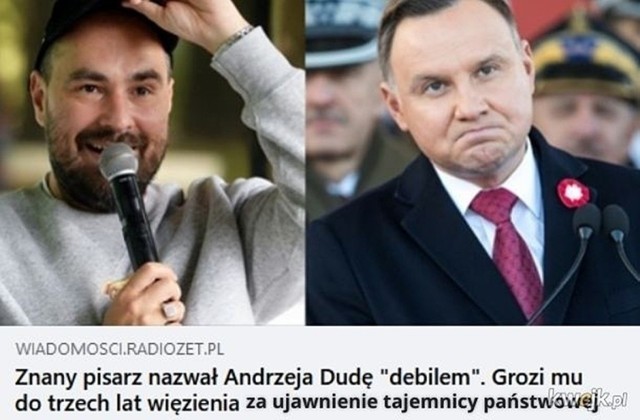 Jakub Żulczyk oskarżony. Nazwał prezydenta "debilem". Internet odpowiada memami.


Zobacz kolejne zdjęcia. Przesuwaj zdjęcia w prawo - naciśnij strzałkę lub przycisk NASTĘPNE