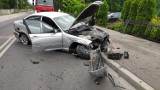 Dąbki: BMW uderzyło w ogrodzenie [ZDJĘCIA] - 21.06.2019 r. - AKTUALIZACJA: Kierowca pijany