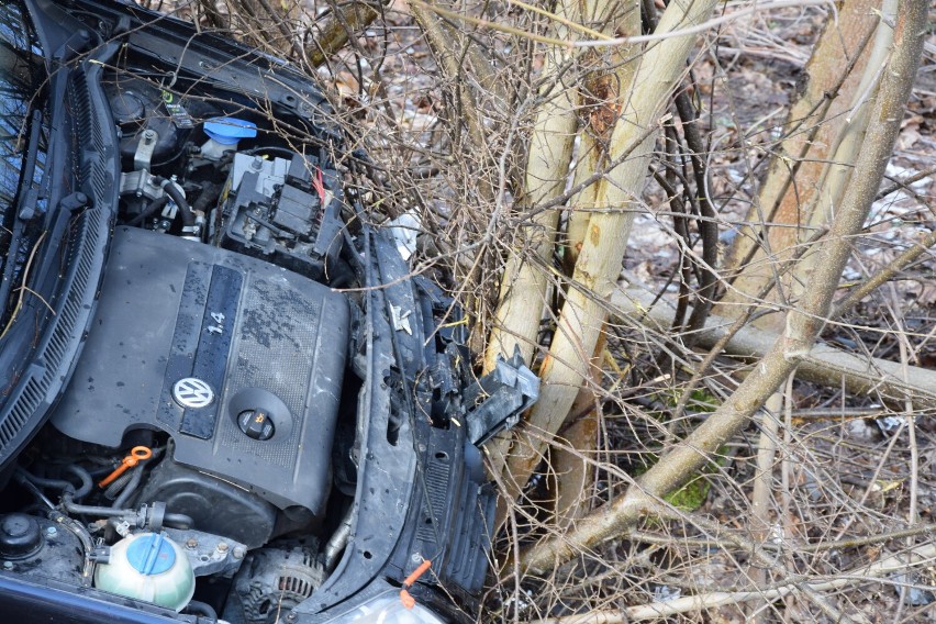 Wypadek pod Skierniewicami. Wpadła w poślizg na oblodzonej jezdni i uderzyła w drzewo