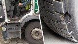 We Włocławku ciężarówka z uszkodzoną osią przewoziła towary niebezpieczne! [zdjęcia]