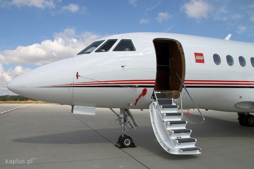 Dassault Falcon 2000LX na lubelskim lotnisku