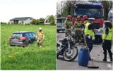 Wypadek na drodze Lipno - Rypin. Motocyklista trafił do szpitala [zdjęcia]