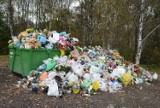Kontenery na wodzisławskich cmentarzach toną w śmieciach. Niektóre są przepełnione