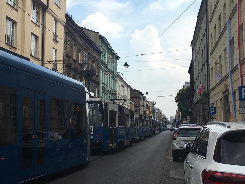 ŚDM 2016 w Krakowie. Tramwaje utknęły w korkach [ZDJĘCIA]