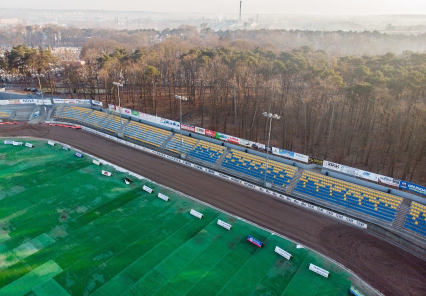 Stadion GKM Grudziądz z lotu ptaka. Zobacz zdjęcia!