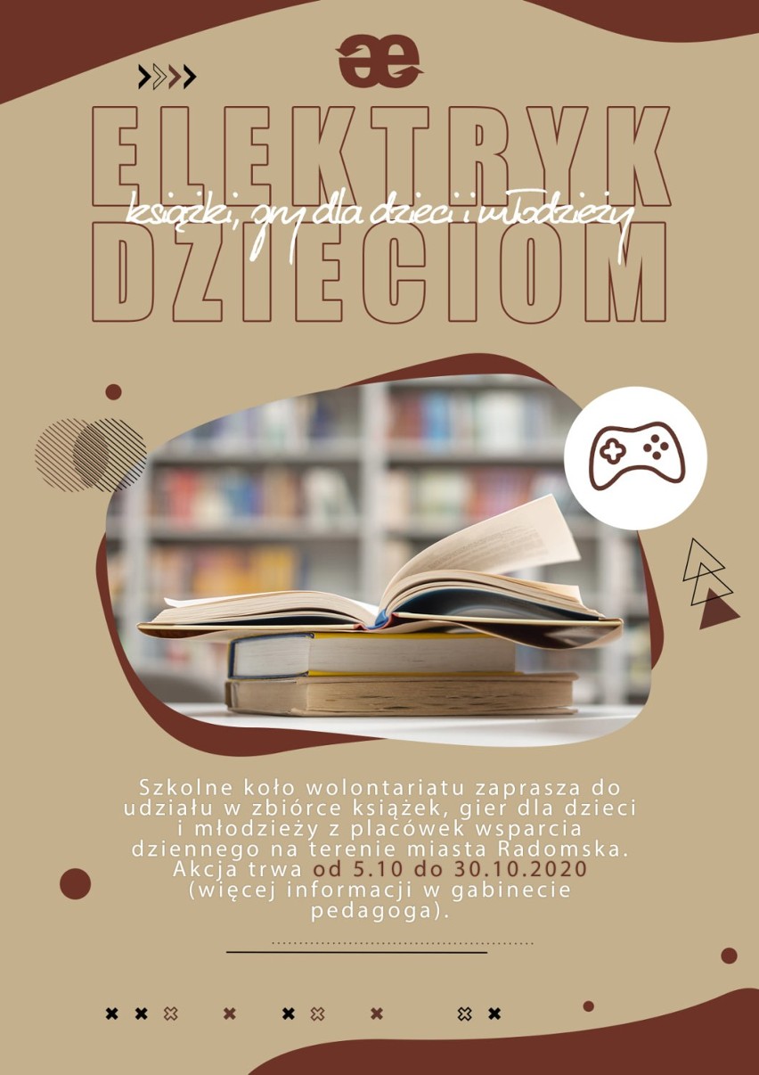 "Elektryk" dzieciom. Zbiórka książek i gier w ZSE-E w Radomsku 