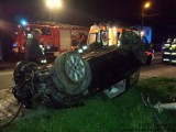 Bielsko-Biała: Wypadek w Hałcnowie. Dachował samochód [ZDJĘCIA]