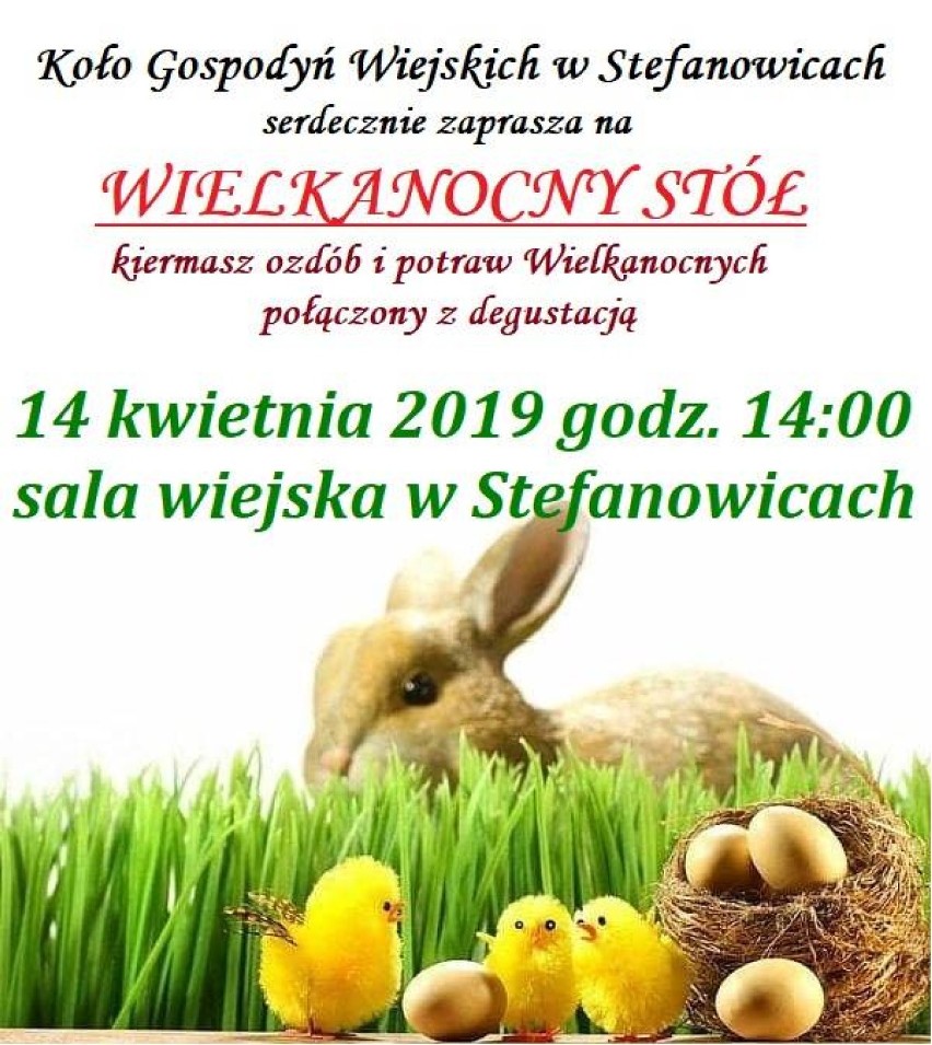 Stefanowice. "Wielkanocny stół" - Kiermasz ozdód i potraw oraz degustacja potraw - 14 kwietnia 2019