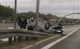 Wypadek na A4 w Katowicach. Dachował samochód, tworzą się korki