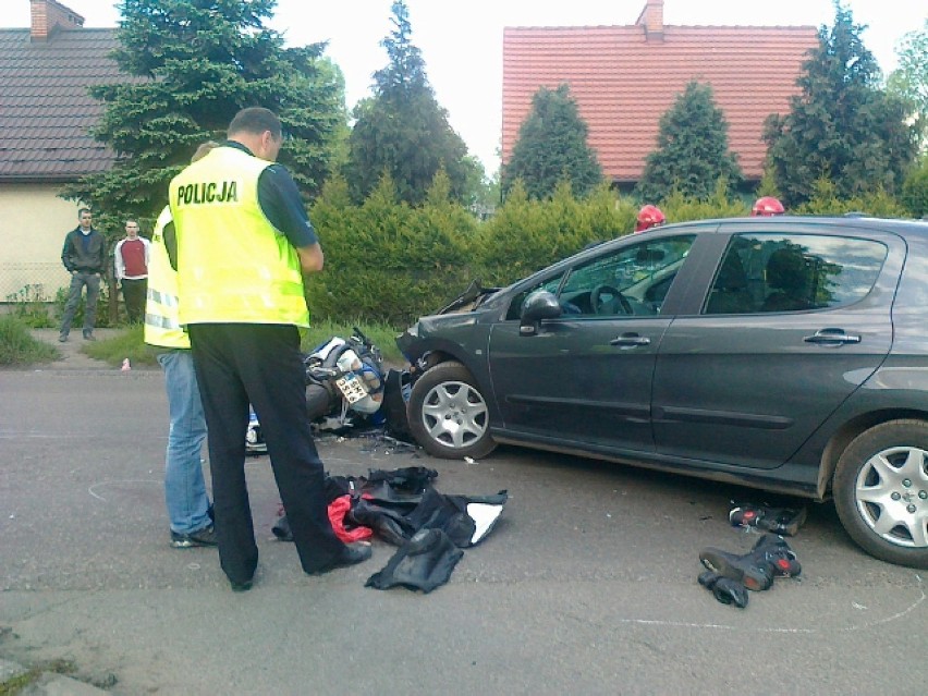 Wypadek motocyklisty w Mysłowicach