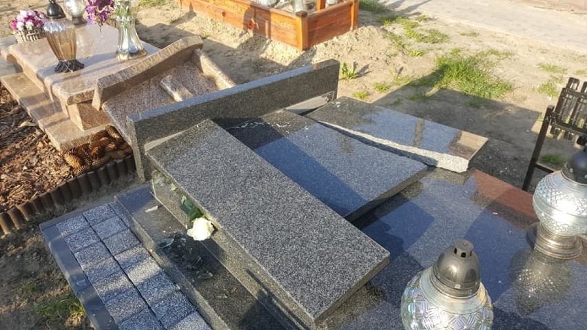 Ponad 30 grobów zdewastowanych na cmentarzu (ZDJĘCIA)