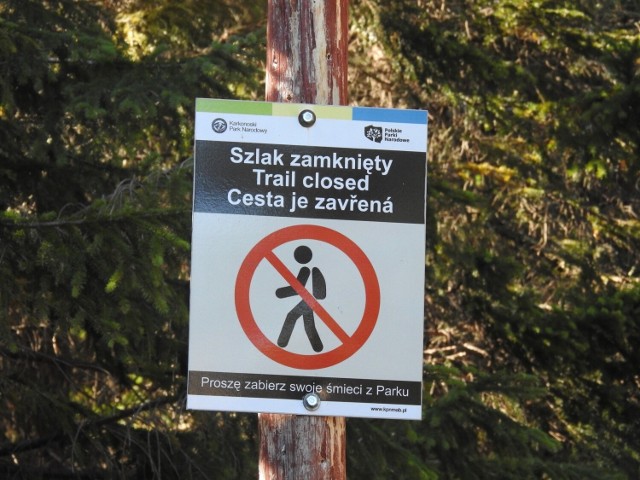 Karkonoski Park Narodowy poinformował o zamknięciu niektórych szlaków w związku z pracami remontowymi.