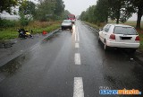 Wypadek pod Solnikami. Ranny motorowerzysta (ZDJĘCIA)