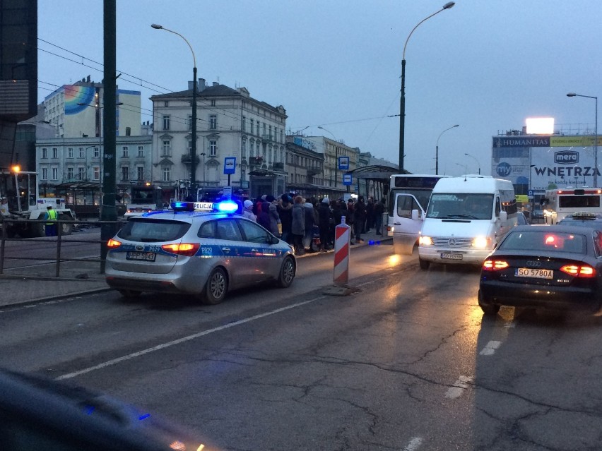 Wypadek na 3 Maja w Sosnowcu. Centrum było zablokowane [ZDJĘCIA]