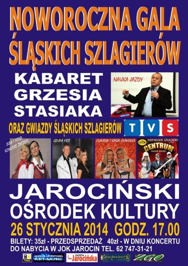 Jarociński Ośrodek Kultury: W niedzielę Gala Śląskich Szlagierów