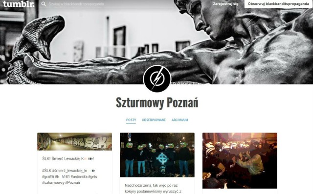 Grupa "Szturmowy Poznań" zamieszcza w sieci rasistowskie treści
