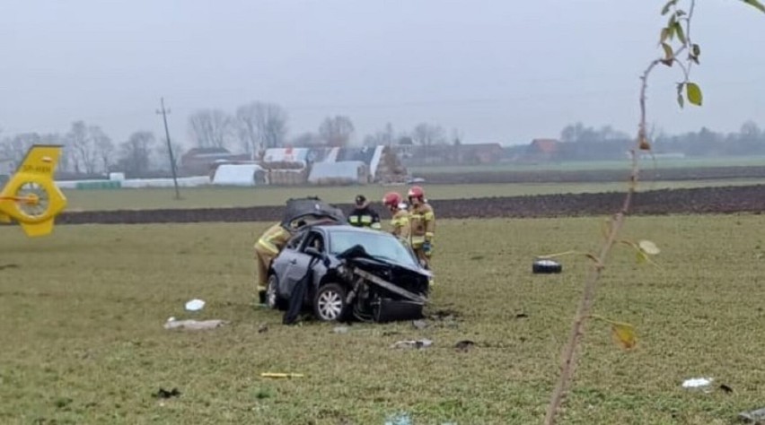 Wypadek pod Daszyną, lądował śmigłowiec LPR. Poszkodowane...