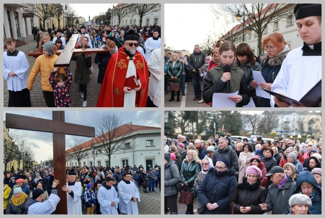 Nabożeństwo Drogi Krzyżowej odprawione na ulicach Włocławka, 8 kwietnia 2022 roku.