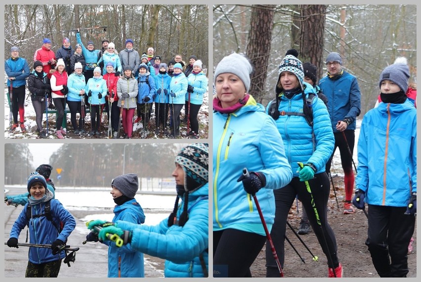 Włocławek, ul. Leśna. Trening pasjonatów nordic walking.