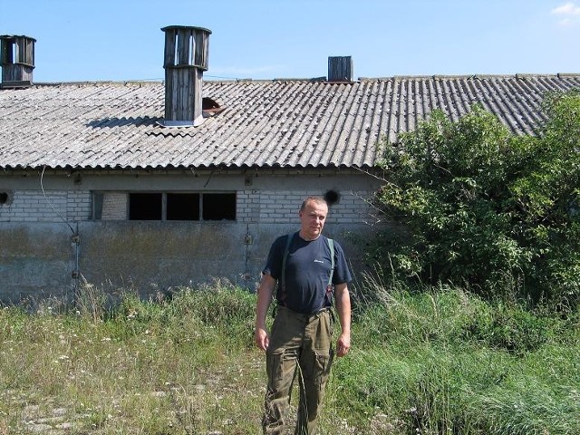 W tym miejscu miała w Liniu powstać biogazownia - na zdjęciu Marek Grądzki