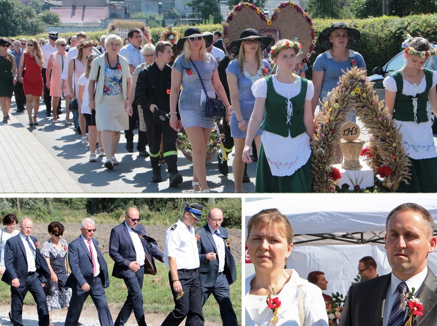 Po uroczystej mszy świętej korowód dożynkowy przemaszerował...