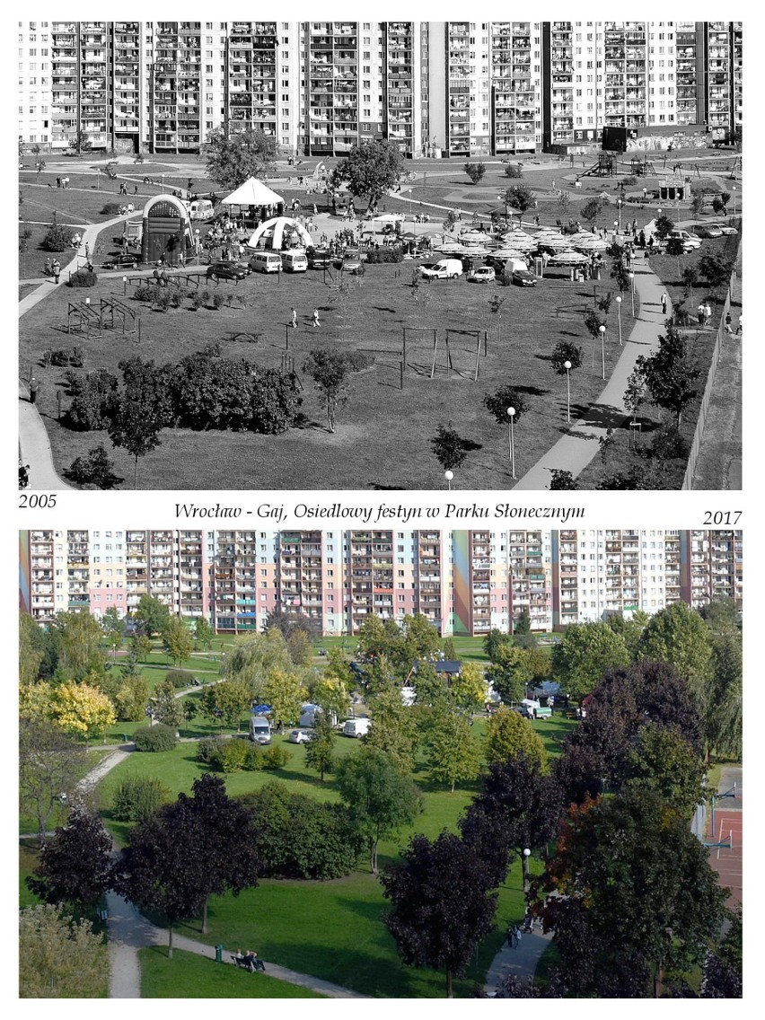 Gaj, osiedlowy festyn w Parku Słonecznym, rok 2005 i 2017