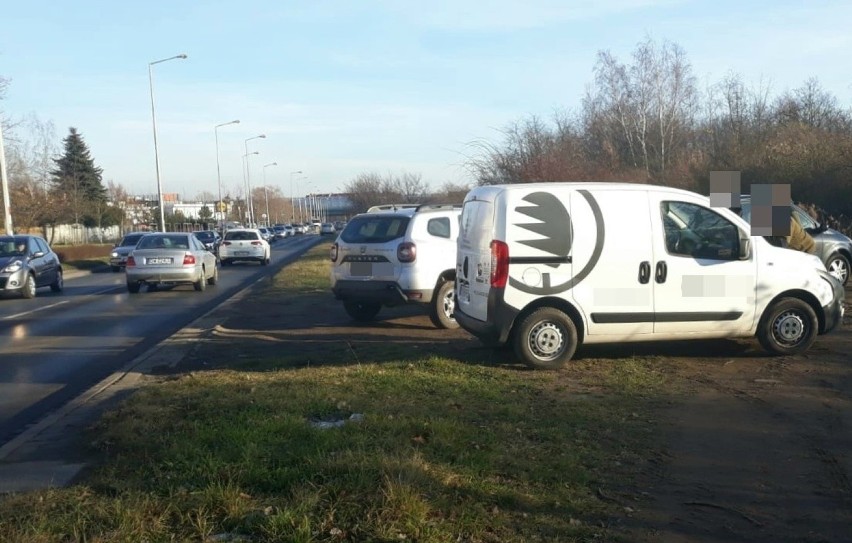 Wrocław. Karambol aut na ul. Królewieckiej na Maślicach. Bo pies wbiegł na jezdnię...