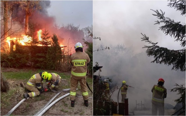 Pożar domku letniskowego w Wistce Szlacheckiej (gmina Włocławek)
