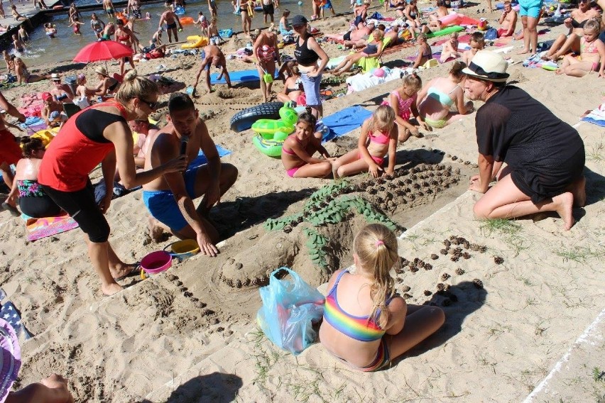 Ponad 100 osób w niedzielę budowało rzeźby z piasku w Golejowie