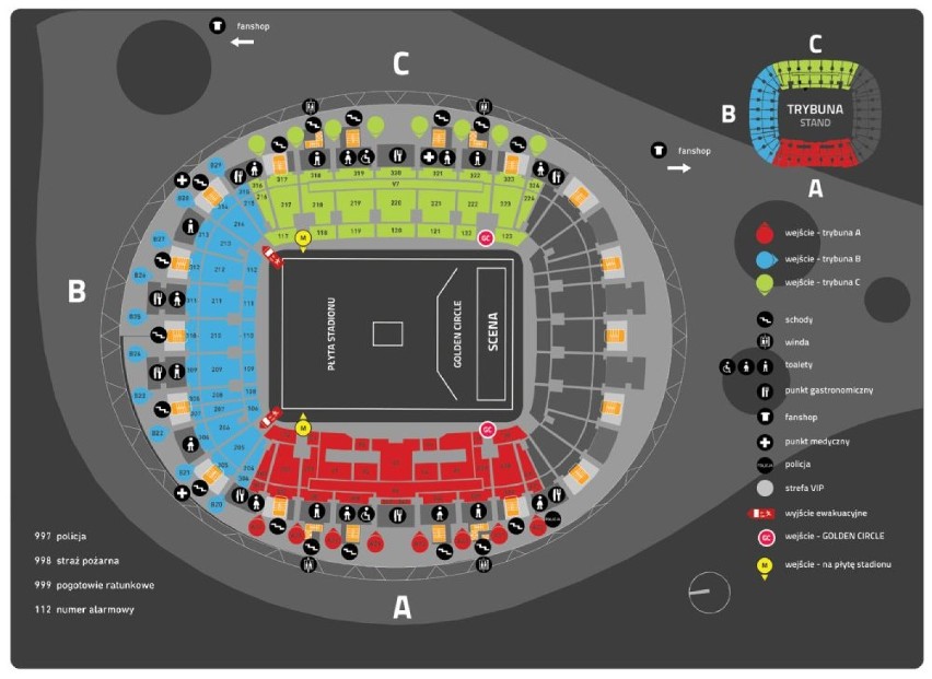 Plan Stadionu Miejskiego na koncert Queen