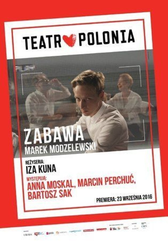 Plakat spektaklu Zabawa w Teatrze Polonia.
