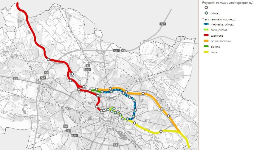 Urząd miasta przedstawił przebieg tras tramwaju wodnego,...