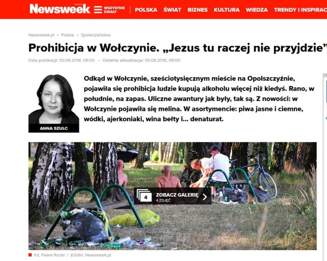 „Newsweek” pisze, że nocna prohibicja nic nie pomogła. 
Burmistrz Wołczyna ma jednak całkowicie odmienne zdanie.