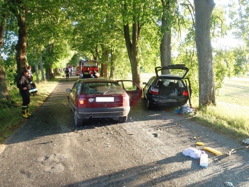 Wypadek w miejscowości Sówki: zderzenie dwóch samochodów osobowych [Zdjęcia]