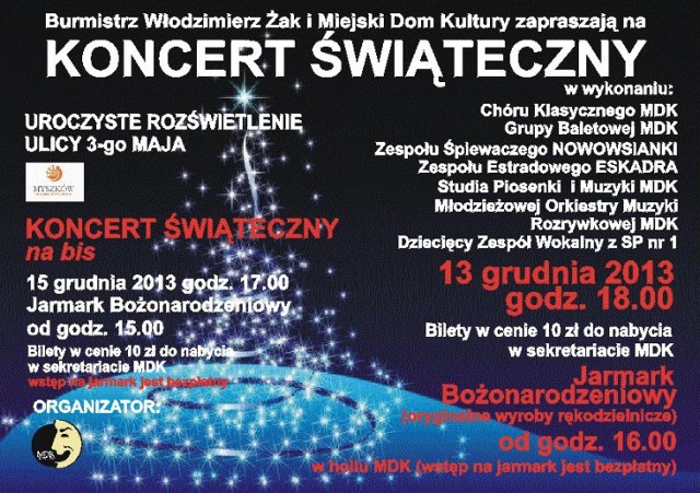 Koncert Świąteczny MDK Myszków 2013