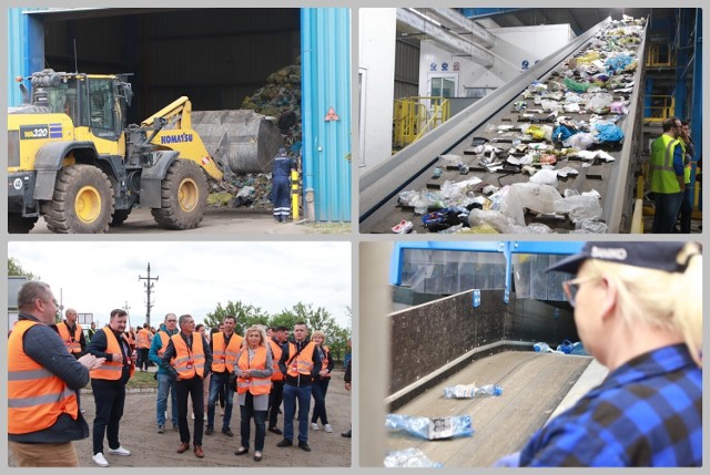 Uczestnicy konferencji naukowej pod hasłem „Mechaniczne i biologiczne przetwarzanie odpadów” zwiedzili w czwartek Regionalny Zakład Utylizacji Odpadów Komunalnych w Machnaczu, 12 maja 2022 roku.