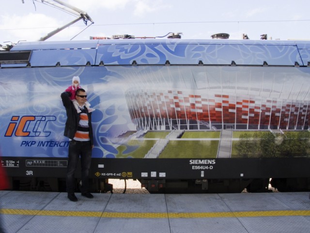 Parada lokomotyw na dworcu Warszawa Stadion