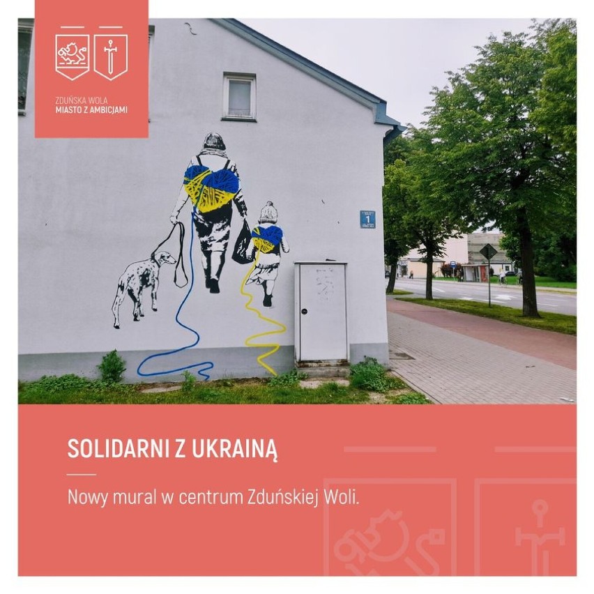 Nowy mural w Zduńskiej Woli. Solidarni z Ukrainą 