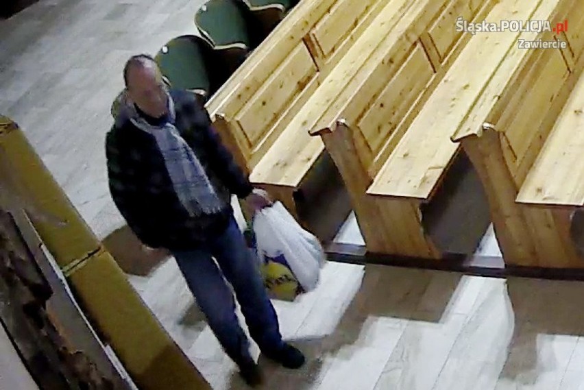 Ukradł skarbonę z kościoła w Zawierciu [FOTO, WIDEO]