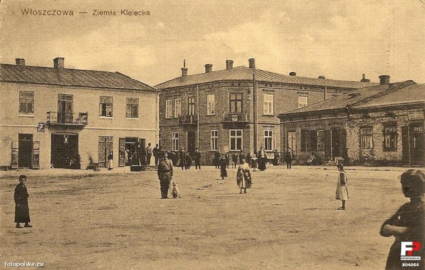 Na zdjęciu: 1913 , Na rynku we Włoszczowie....
