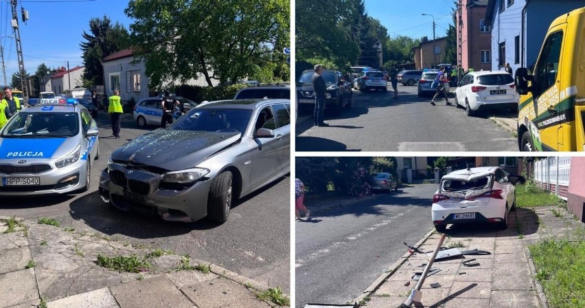 Pościg policyjny w Sosnowcu zakończył się wypadkiem w Dąbrowie. Pijany kierowca BMW stracił panowanie nad pojazdem i uderzył w inny samochód