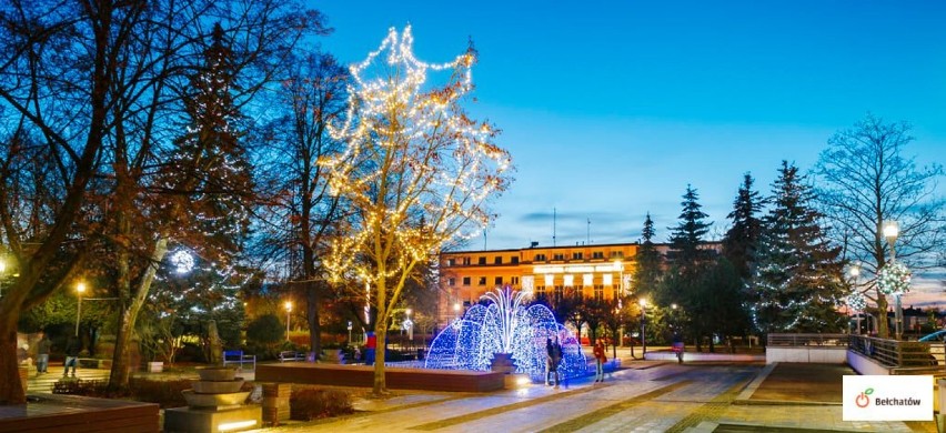 Świąteczne iluminacje na placu Narutowicza w Bełchatowie,...