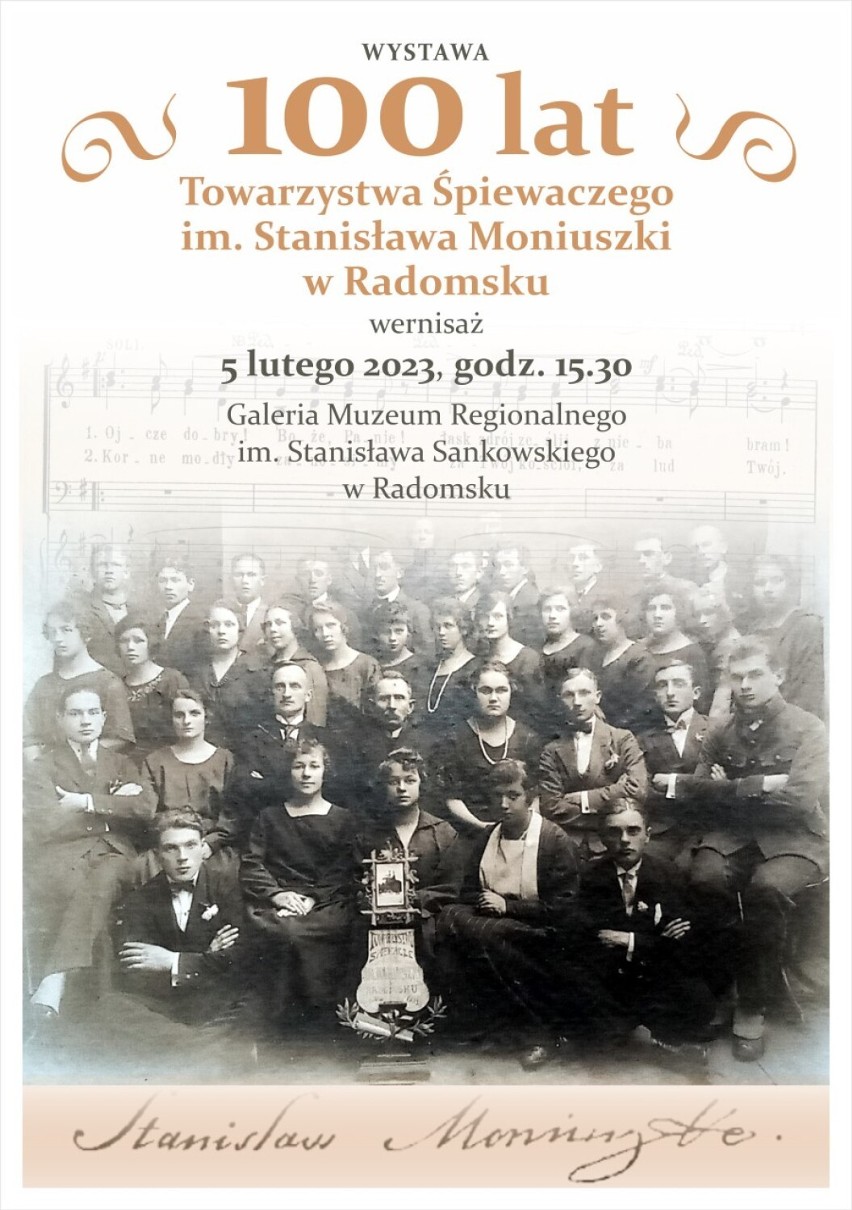 100 lat Towarzystwa im. S. Moniuszki w Radomsku. Wystawa w Muzeum Regionalnym