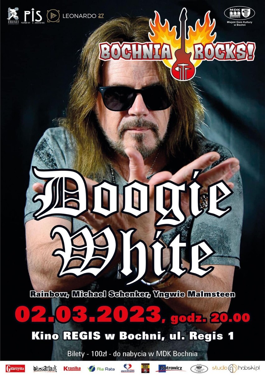W Bochni wystąpi Doogie White, wokalista znany m.in. z Rainbow. Koncert odbędzie się w ramach cyklu Bochnia Rocks!