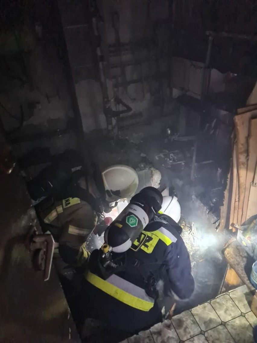 Pożar kotłowni budynku w Damasławku! Z ogniem walczyło pięć zastępów straży