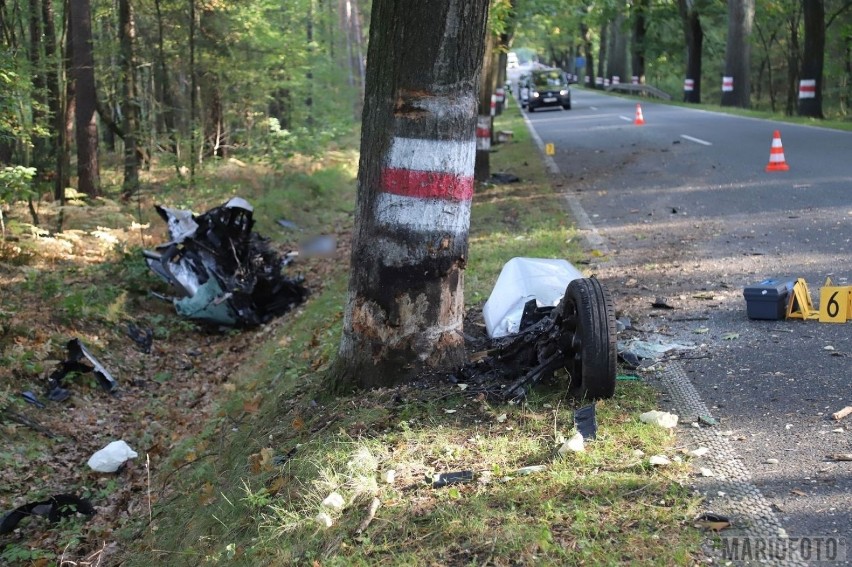 Wypadek w Ligocie Prószkowskiej. Samochód w rowie, nie żyje kierowca