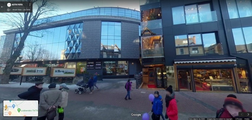 Krupówki kiedyś i dziś w Google Street View