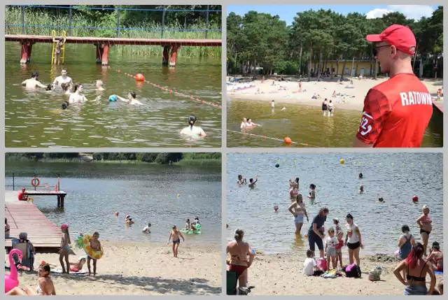 Plaża nad jeziorem Czarnym we Włocławku, 7 lipca 2021 roku.